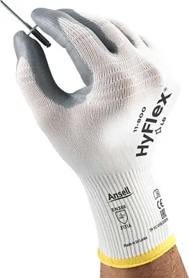 Produktbild von Handschuhe HyFlex 11-800 Gr.10 weiß/grau EN 388 PSA II Nyl.m.Nitrilschaum ANSELL