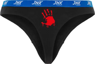 Produktbild von Damen Thong Slip - Boxer-0037-woman-black-v-XS - schwarz - XS - vorn - Halloween Hand - lustiges Motiv - Spruch - Unterwäsche - Unterhose - Freizeit - lustig