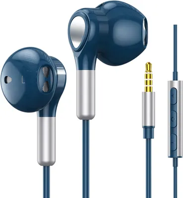Produktbild von Kabelgebundene In-Ear-Kopfhörer mit Mikrofon 3,5-mm-Stecker Geräuschisolierung, Steuerung für Musik/Anrufe ergonomisches Design.