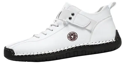 Produktbild von Solidchoice – Bequeme Ledersneakers für Herren mit rutschfester Sohle – Weiß