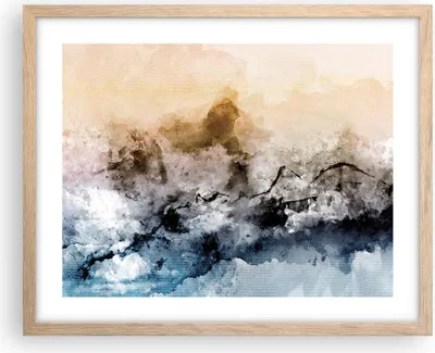 Produktbild von Gerahmtes Poster - Rahmen in heller Eiche - Abstraktion Wolken Berge - 50x40 cm - Wand Bild - Wanddeko - Wandbilder - Kunstposter - Wandposter - Bilderrahmen - Bilder - Kunstdruck - P2NAA50x40-4894