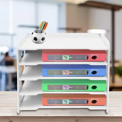Produktbild von A4-Dokumentenhalter mit 5 Ebenen, stapelbar, Organizer für Büro und Schule