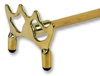 Produktbild von Queuebrücke aus Messing, flach, Höhe 30-55mm, mit 5 kantenfrei abgerundeten Gleitmulden