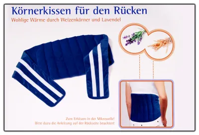 Produktbild von XXL Körnerkissen zum Umbinden mit Lavendel - 130 cm - Rücken Wärmekissen für die Mikrowelle - Rückenwärmer Lavendelkissen