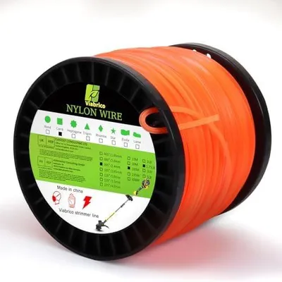 Produktbild von Mähfaden Trimmerfaden 2.4mm x 100m, Trimmerschnur für Rasentrimmer Fadendurchmesser, Quadrat Orange nlyon