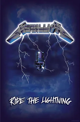 Image de Metallica - Poster "Ride The Lightning", tissu RO2884 (taille unique) (Bleu/Gris)