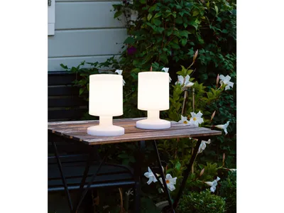 Produktbild von 2er Set Akku Außen-Tischleuchten ohne Stromkabel, Outdoor für Balkon & Terrasse