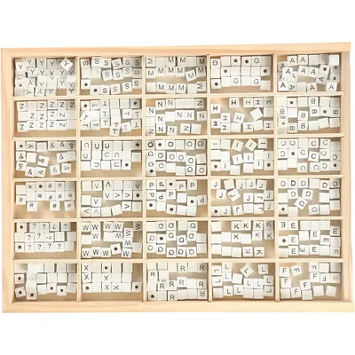 Image de Houten Letterkralen Wit A-Z, 750st.