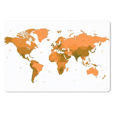 Produktbild von MuchoWow® Schreibtischunterlage Weltkarte - Orange - Einfach 60x40 cm - XXL Mauspad - Großes Mauspad