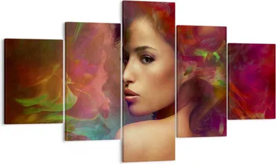 Produktbild von Bild auf Leinwand - Leinwandbild - frau gesicht - 125x70cm - Wand Bild - Wanddeko - Wandbilder - Leinwanddruck - Bilder - Kunstdruck - Wanddekoration - Leinwand bilder - Wandkunst - EA125x70-3735