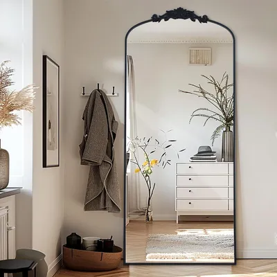 Immagine prodotto di Specchio a figura intera 180x76 cm con decorazioni vintage, colore nero