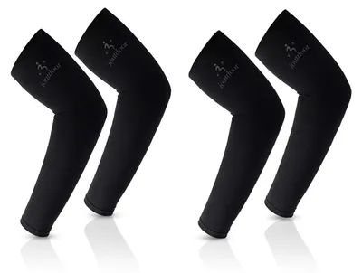 Produktbild von Armstulpen Kühlung UPF 50+ Kompression Sonnenschutz Atmungsaktiv Schwarz 2 Paar