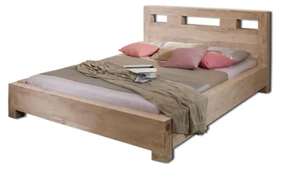 Immagine prodotto di MASSIVMOEBEL24 | NATURE GREY #203 Letto matrimoniale in legno di sheesham - oliato / grigio 140x200