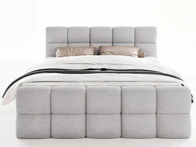 Produktbild von FurniDe24 Boxspringbett Leo 140x200 - Bett mit Matratze und Topper – Kontinentalbett mit Bettkasten und Matratze – Doppelbett Hellgrau (Anthology 15)