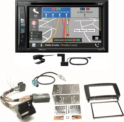 Produktbild von Pioneer AVIC-Z730DAB Navigation USB CD Einbauset für Mercedes CLK W209 Facelift