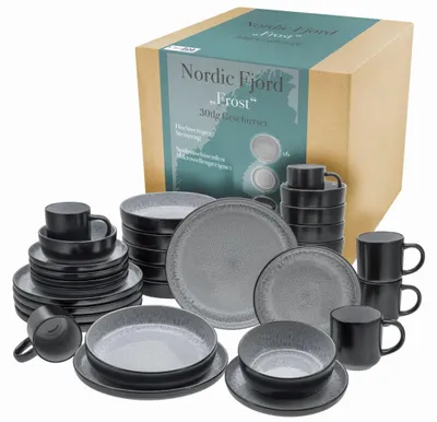 Produktbild von CreaTable Nordic Fjord Frost Kombiservice 30-tlg Steinzeug