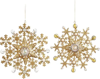 Produktbild von Goodwill Weihnachtskugel-Schneeflocke Gold pro 2 Stück