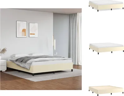 Produktbild von vidaXL Bettgestell Creme 180x200 cm Kunstleder - Betten & Bettgestelle