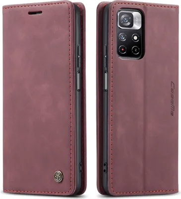 Obrázek produktu pro Redmi Note 11S Case, retroPolyuretankožené pouzdro s funkcí stojánku, ochranné pouzdro pro Xiaomi Redmi Note 11 4G / Note 11S Red