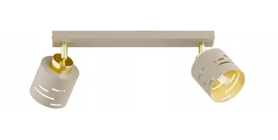 Produktbild von FKL DESIGN Home Deco Deckenlampe Deckenleuchte 2-flammig E27 Metall Lampenshirm Lampe aus Serie (Beige, N910-BG2)