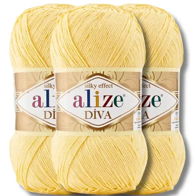 Imagen del producto de Alize 3x 100g Diva, hilo de lana, color sólido, ideal para crochet y tejido (referencia: 187)