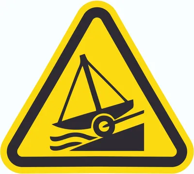 Produktbild von Aufkleber Dreieck Warnung Bootsrampe Symbol D30mm