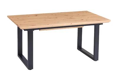 Produktbild von Esstisch Schweizer Kante MDF-Platte eichenfarben 160 x 90 U-Gestell schwarz Bird