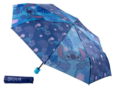 Productafbeelding van Undercover - opvouwbare paraplu Disney Stitch – zakparaplu met beschermhoes - diameter 94 cm - lichtgewicht en ideaal voor kinderhandjes