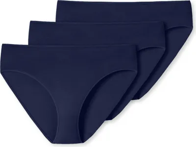 Produktbild von SCHIESSER Damen Slips 3er Pack - Jazz-Pants, Baumwolle Essentials, Basic, Stretch Dunkelblau L