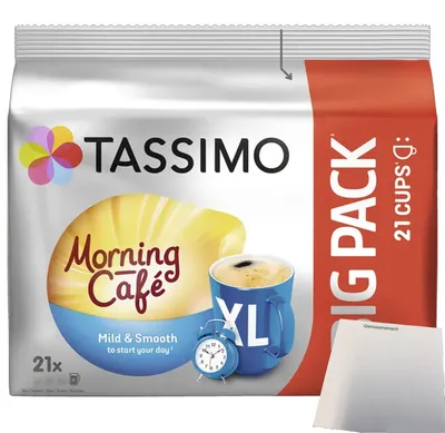Produktbild von Tassimo BigPack Morning Cafe mild (147g Packung) + usy Block