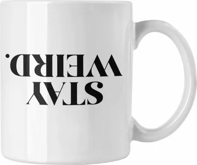 Produktbild von Trendation - Stay Weird Tasse Geschenk Spruch Sarkasmus Humor (Weiß)