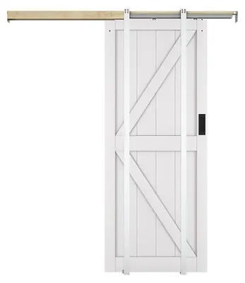 Produktbild von Schiebetür mit Galandage-System - Holz & MDF - Weiß - 205 x 93 cm - NEFARA