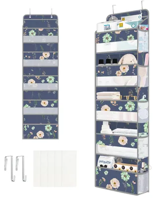 Tür-Organizer 5 Fächer 144x39,9x17,5 cm Vliesstoff Blumenmuster