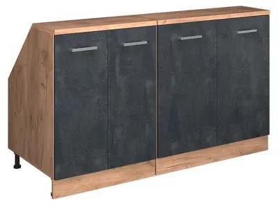 Zdjęcie produktu dla Zestaw szafek na dach skośny Vicco Rion Czarny beton 140 cm Zestaw 2 korpusów szafy głębokość 60 cm, Model 60487
