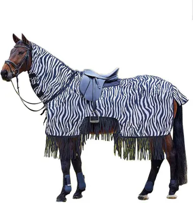Produktbild von Waldhausen Fliegenausreitdecke Zebra mit Fransen