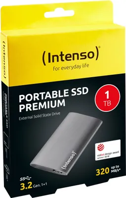 Obrázek produktu pro Intenso 1TB Premium Edition, 1 TB, USB Typ-A, 3.2 Gen 1 (3.1 Gen 1), 500 MB/s, Antracit