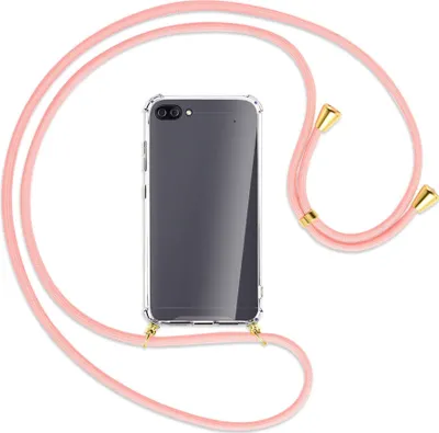 Produktbild von Handykette Backcover-Schutzhülle mit Band (Metall goldfarben) für Asus Zenfone 4 Max (Pro/Plus) - rosa