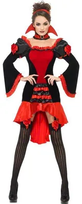 Produktbild von Smiffys Damen Vampir Kostüm für Karneval und Halloween, in Größe S, Rot