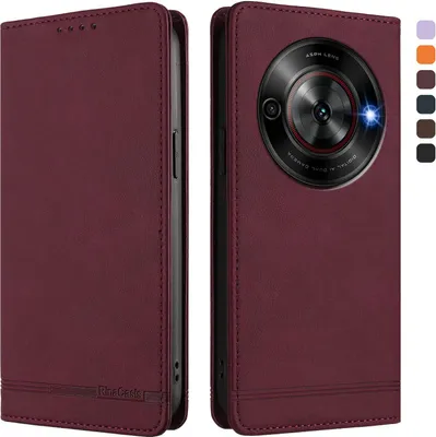 Image de Etui pour ZTE Blade A75 5G, étui rétro en cuirPolyuréthaneavec support et fentes pour cartes de crédit Rouge