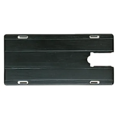 A black protective plate for a jigsaw.