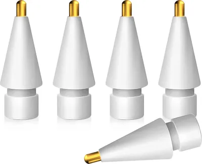 Produktbild von MMOBIEL 2mm Ersatzspitsen Kompatibel mit Apple Pencil Spitze - 5 Stück - Weiß