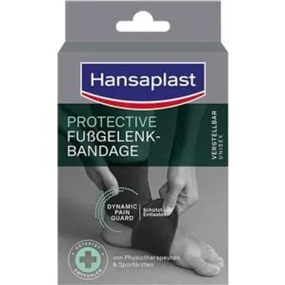 Produktbild von Hansaplast Protective Fussgelenk-Bandage, Fußgelenk, Klammer, Universalgröße, Schwarz, Universal, Medizinisch