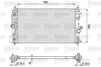 Produktbild von VALEO 701733 Kühler Wasserkühler Motorkühler für OPEL Astra J Sports Tourer (P10) ASTRA J ZAFIRA TOURER C (P12) Astra J GTC (P10) Cascada (W13)