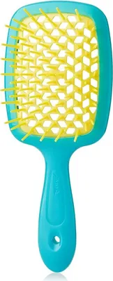 Produktbild von Janeke Superbrush Haarentwirrungs-Pinsel Profiqualität - Türkis/Gelb