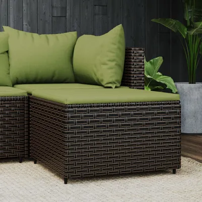 Obrázok produktu pre The Living Store Záhradná stolička s vankúšom Brown Poly Rattan