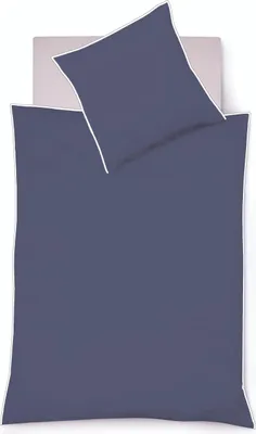 Produktbild von Fleuresse Black Premium Schweizer Satin Bettwäsche mit 3 seitiger Paspel, Uni granit