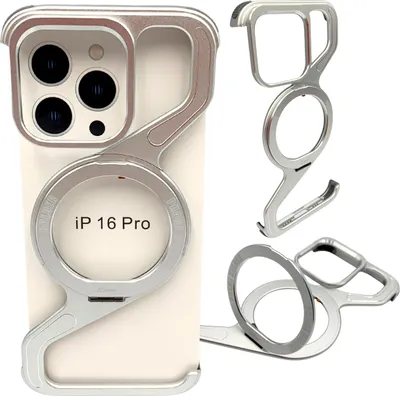 Image de Coque pour Iphone 16 PRO Coque métallique blindée Magsafe Support en titane