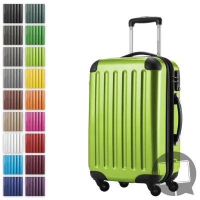 Image de Alex - Valise bagage à main avec extension trolley cabine 4 roulettes, bagage de bord pour chaque compagnie aérienne, trolley de voyage taille S coque dure brillante, 55 cm, 42 litres,vert pomme