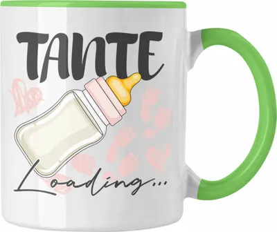 Produktbild von Trendation - Tante Loading Tasse Werdende Tante Schwangerschaft Ankündigung Schwester (Grün)