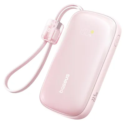 Image de BASEUS Powerbank 20000mAh 22,5W USB-C/A Charge rapide rose Câble 2 en 1